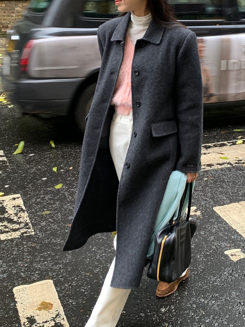[MADE] Elton Stitch Wool Handmade Long Coat
