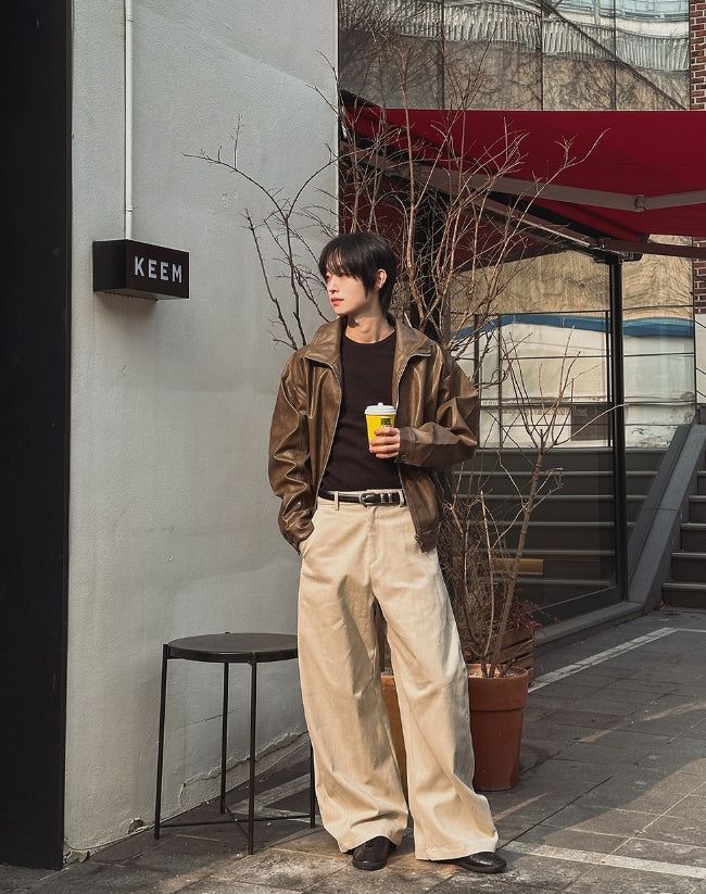 Arc Curved Wide Cotton Pants