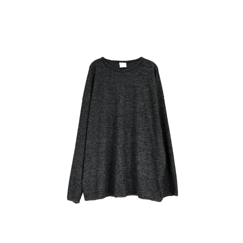 stretch boat-neck knit long sleeve