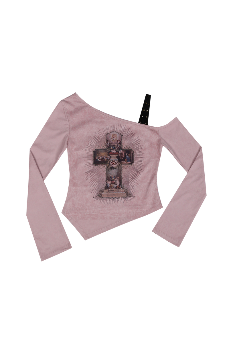 ONE SHOULDER SUEDE TOP #PINK