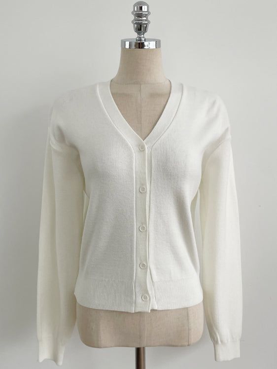 Lensi V-neck basic knit cardigan