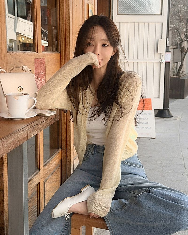 Neren see‑through cardigan