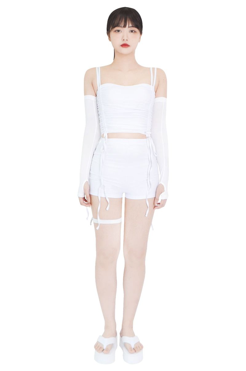 Two-way choker water short pants (white)
