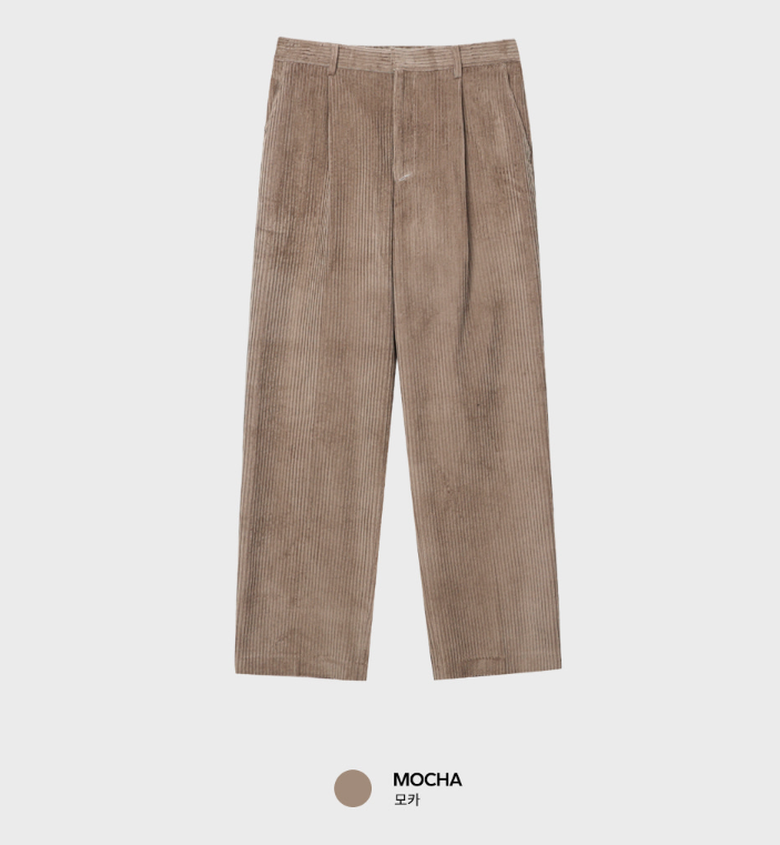 Defaced Late Back Banding Corduroy Wide Pants