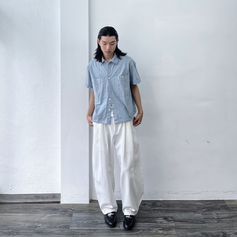 Double Pleat Full-Length Pants