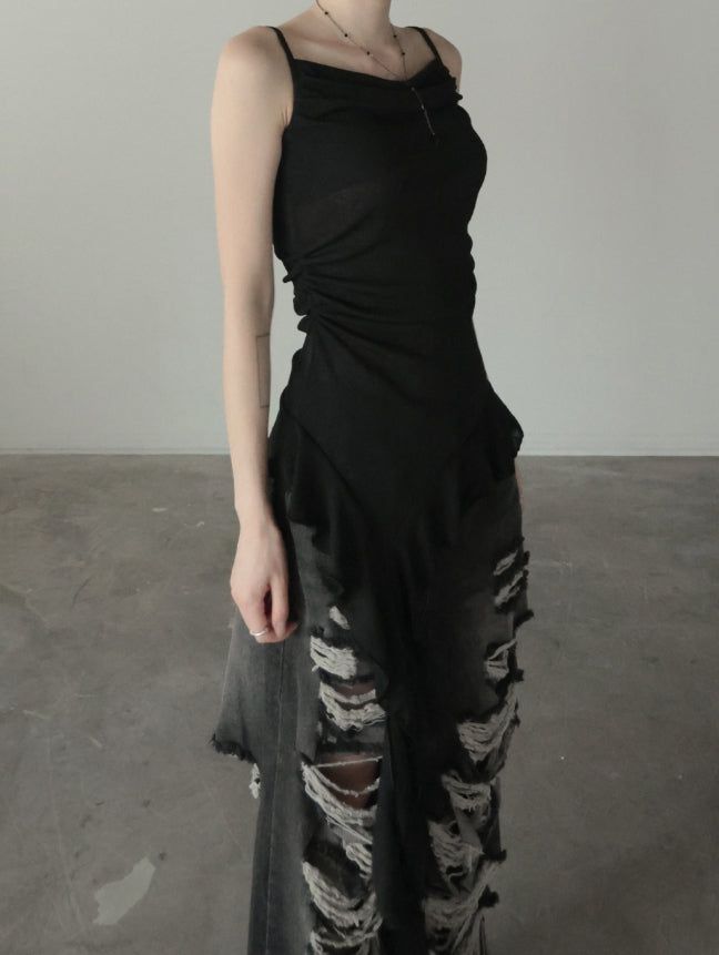 Risen Unbalance Frill Sleeveless