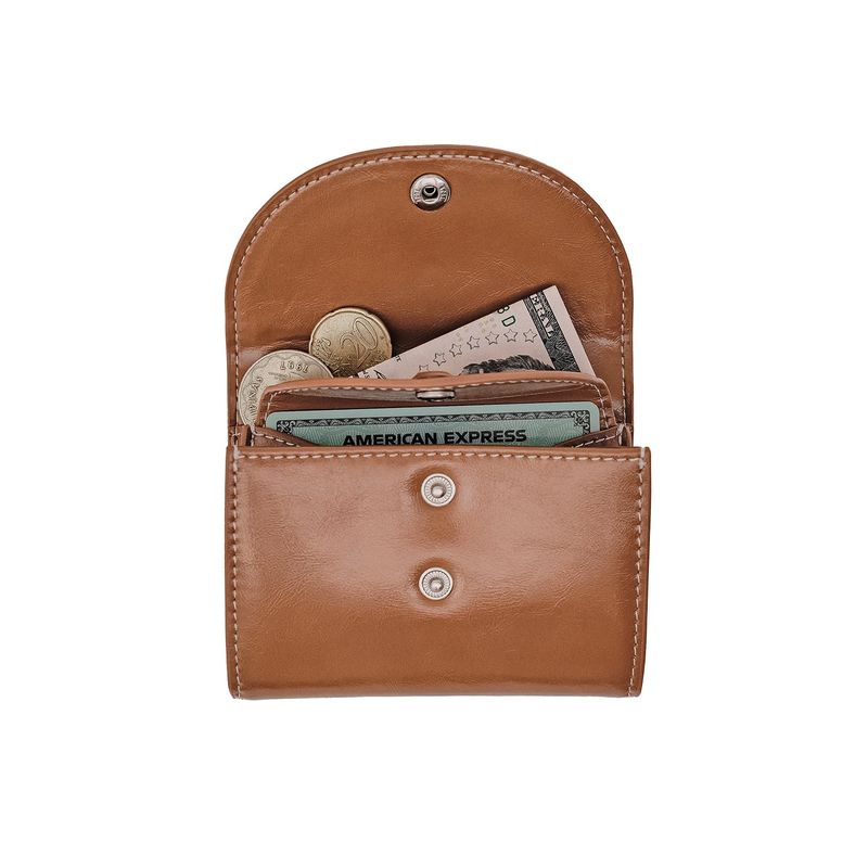 DOT TWO POCKET Coin & Card Wallets cognac wood