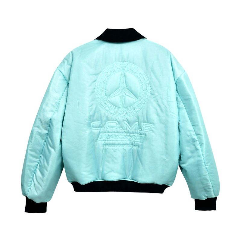 [UNISEX] Reversible "WORLD PEACE" Padded Bomber Jacket (Blue Mint)