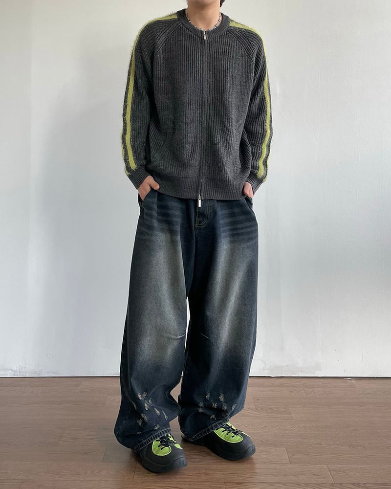 Kade Line Knit Zip-up