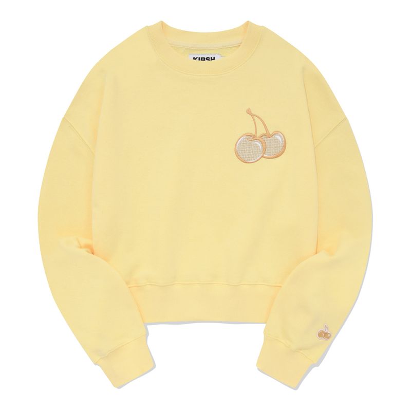 MIDDLE CHERRY CROP SWEATSHIRT [YELLOW]