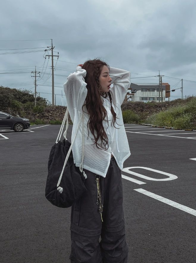 Summer Track Mesh Hooded Zip-Up