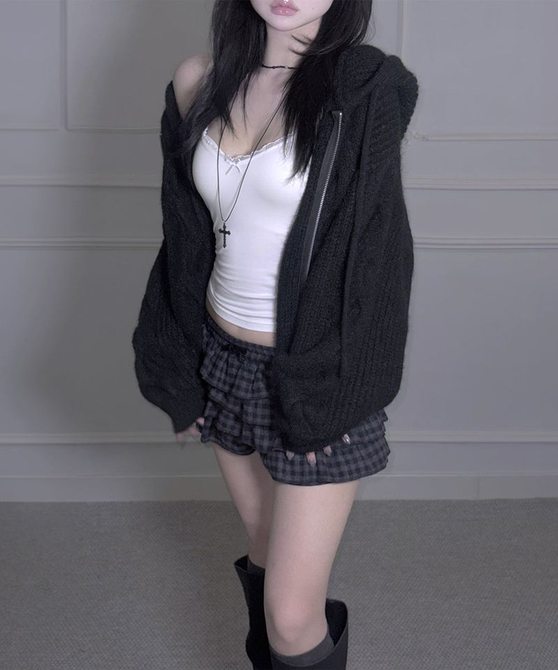 Wool Check Frill Shorts (3colors)