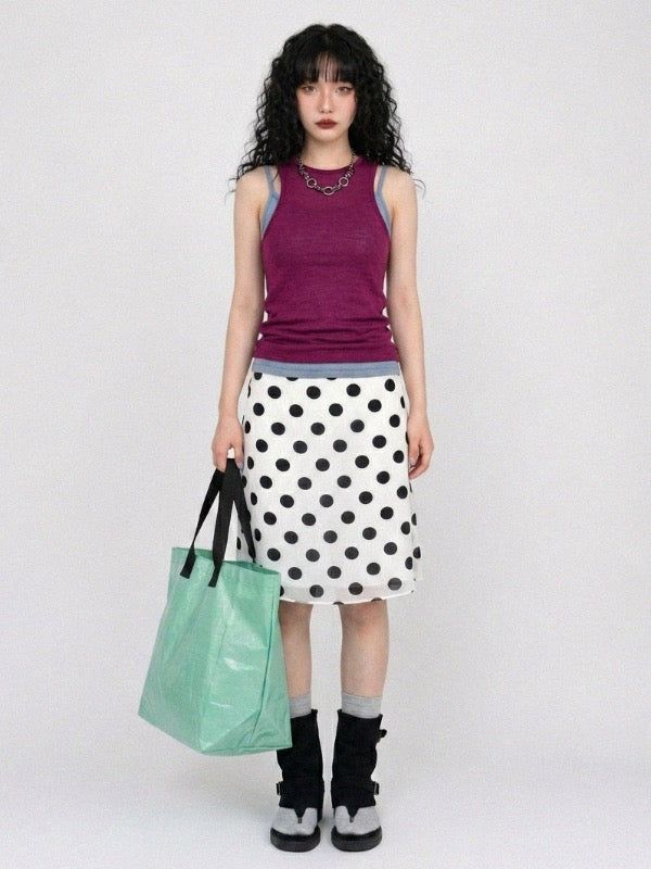 VIVIC（ビビク）の「BERRY RIBBED SLEEVELESS TOP (PINK, DEEP PURPLE 2COLORS!)（Tops）」