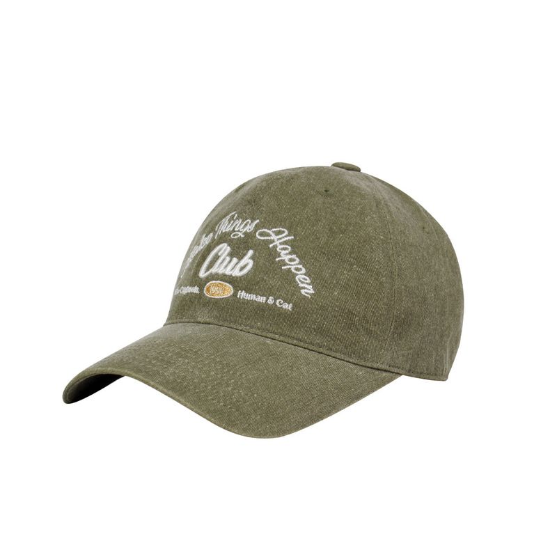 Human & Cat(ヒューマン&キャット)の「MAKE HAPPEN CLUB PIGMENT BALL CAP / KHAKI(Hats)」