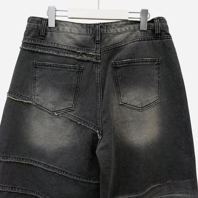 Unbalanced Cutting Denim Pants
