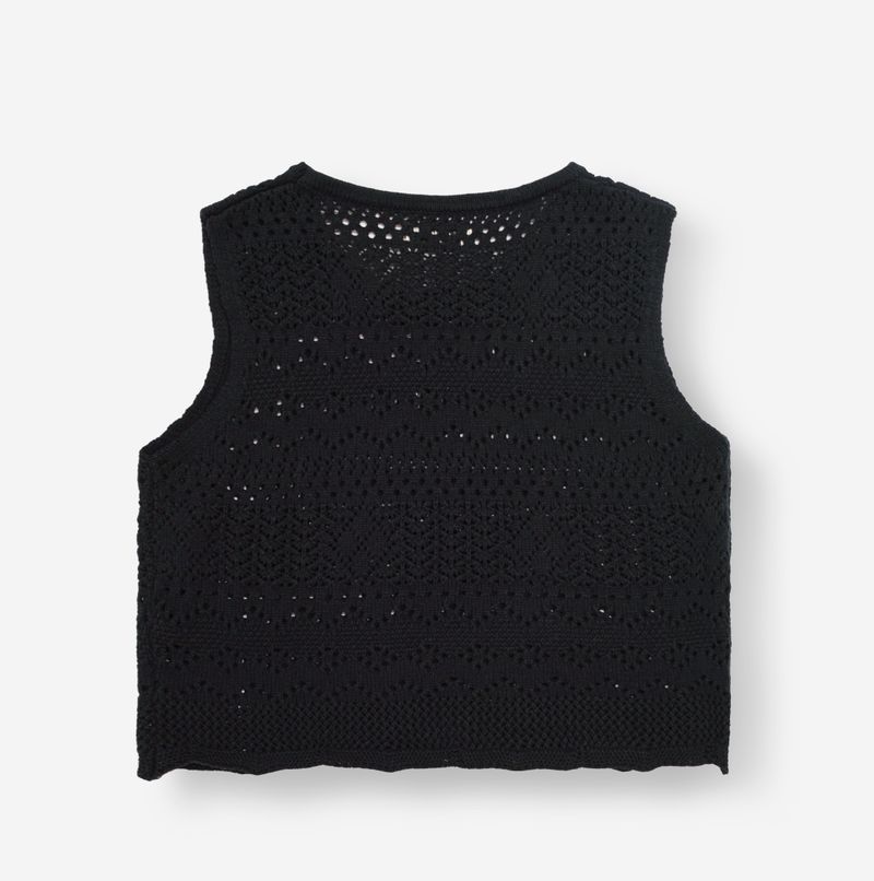 Tiki Knitted Sleeveless Black