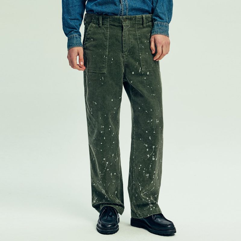 KND（ケイエンド）の「w&s corduroy fatigue pants olive khaki（Pants）」
