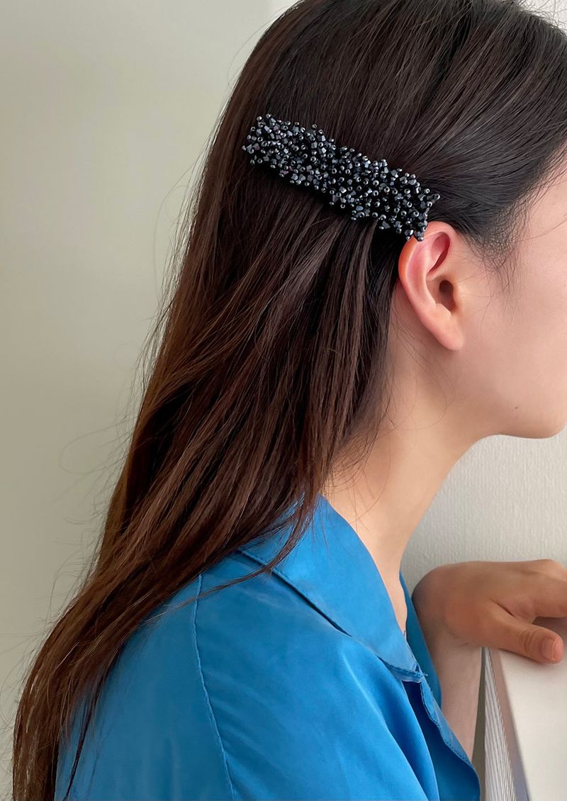 beads hair pin - navy