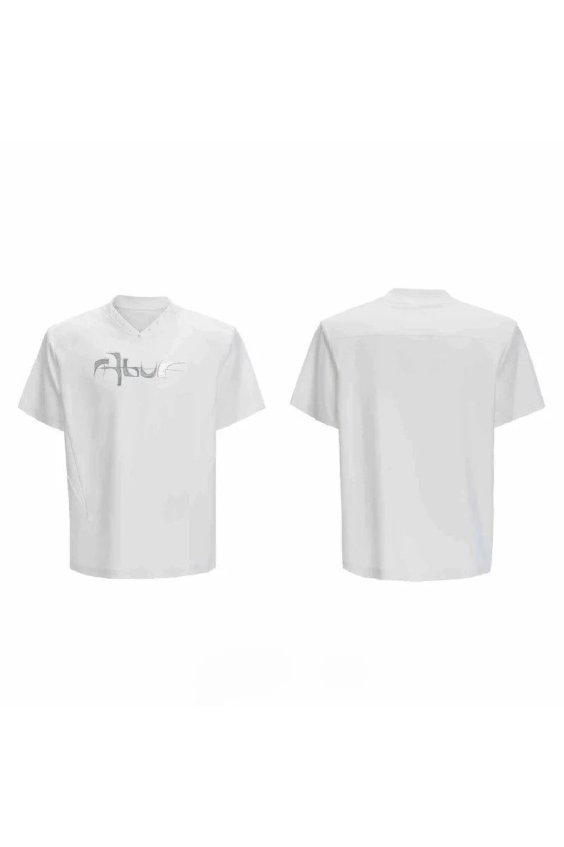 Iridescent Deconstructed V-Neck Tee