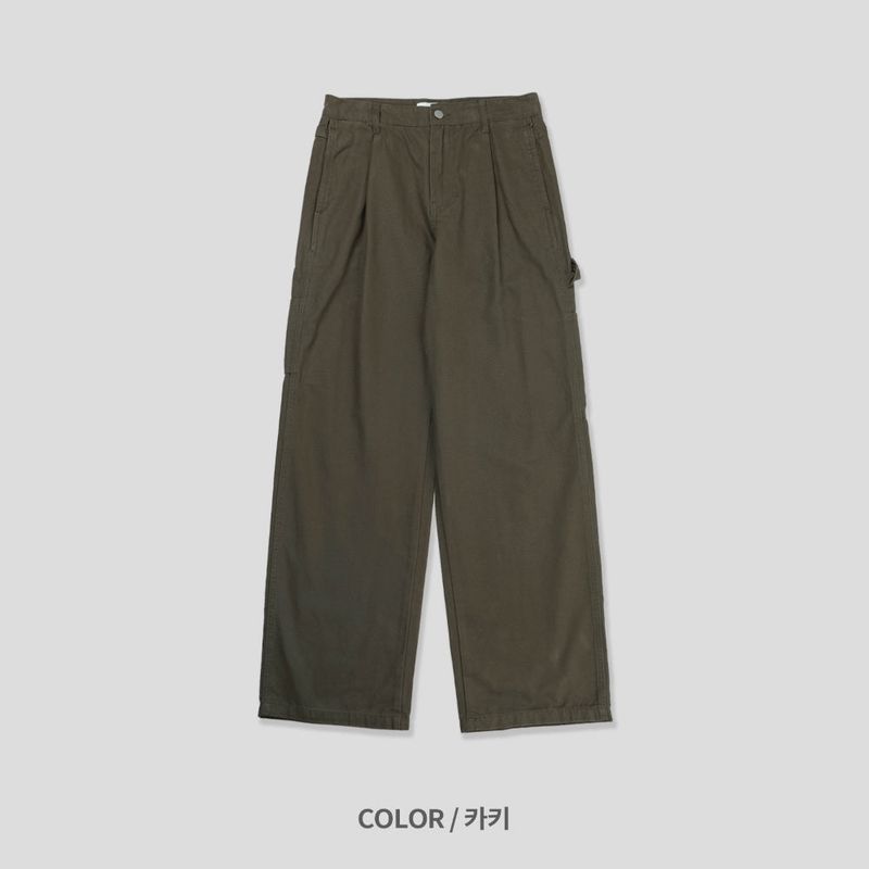LMN True Carpenter Patch Wide Cotton Pants (3 colors)