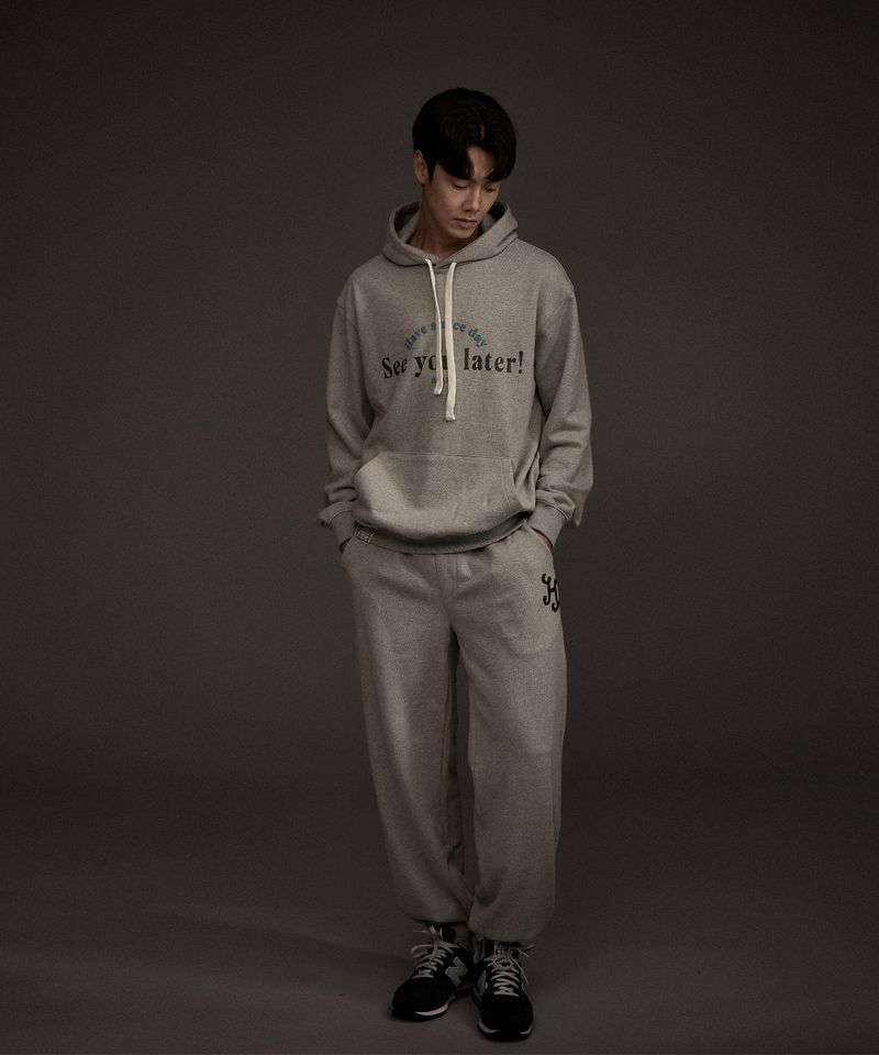 HAAND LOGO GRAPHIC HOODIE GREY