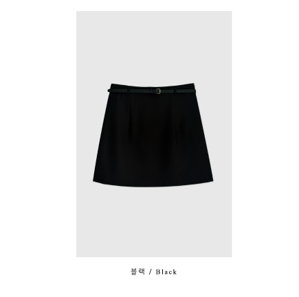 Lavigne Simple A-line Belted Mini Skirt