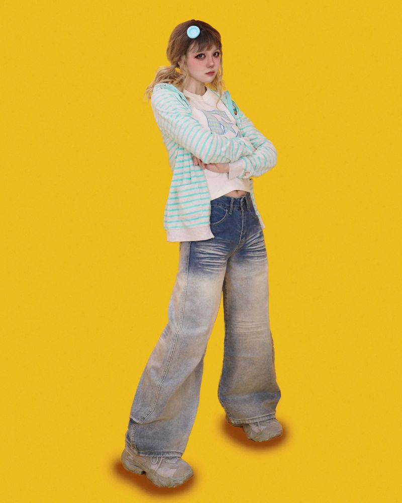 papaya low denim pants