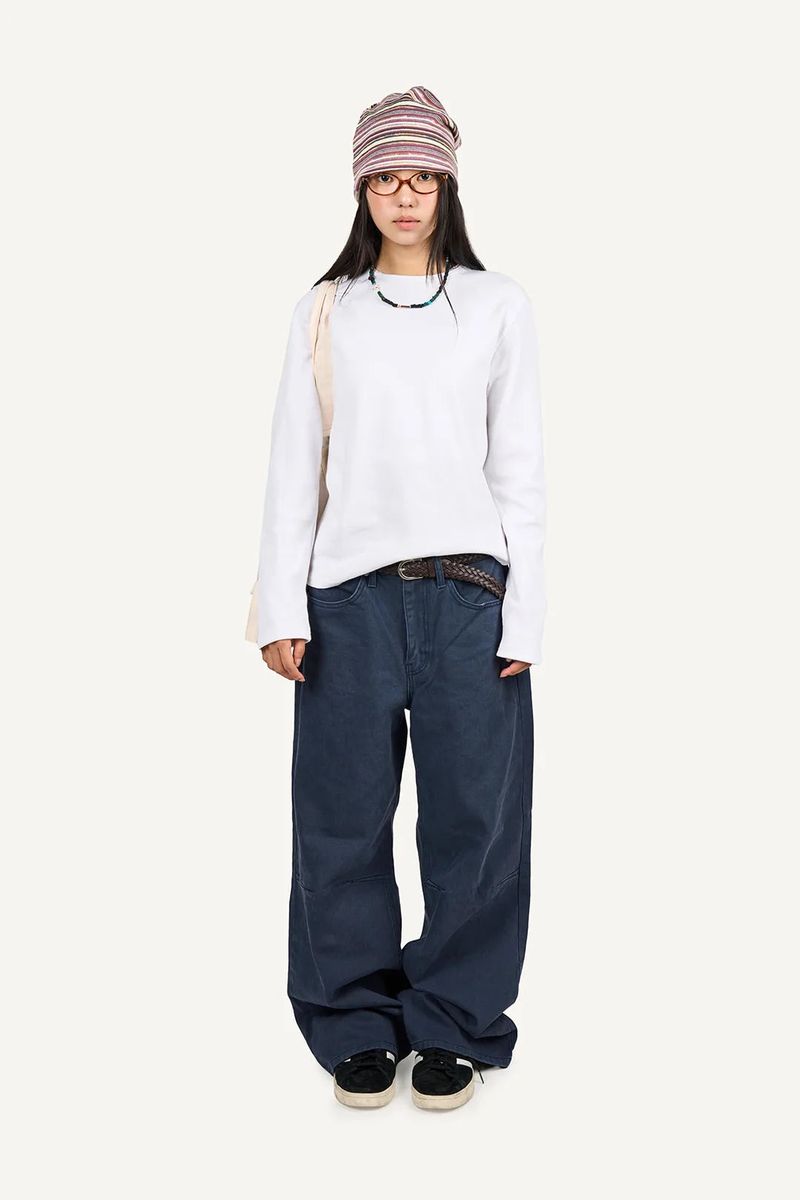 Slim Crop Waffle Long Sleeve