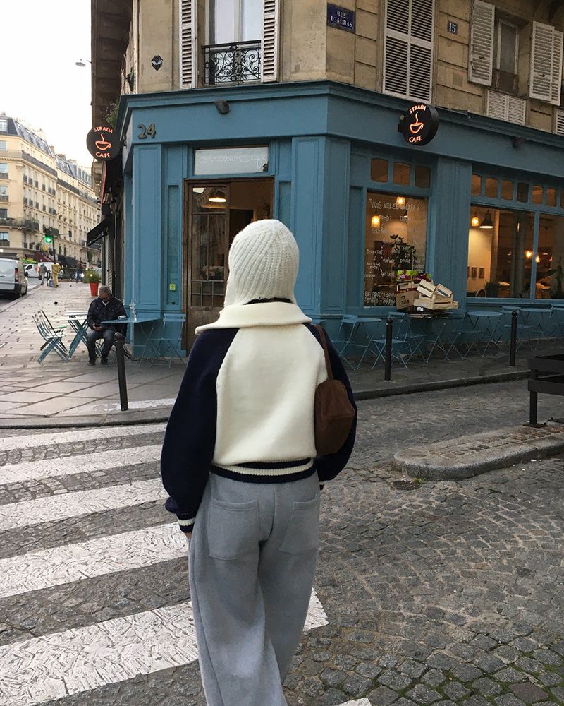 [ORIGINAL] Tard Color-Block Raglan Knit Zip-Up