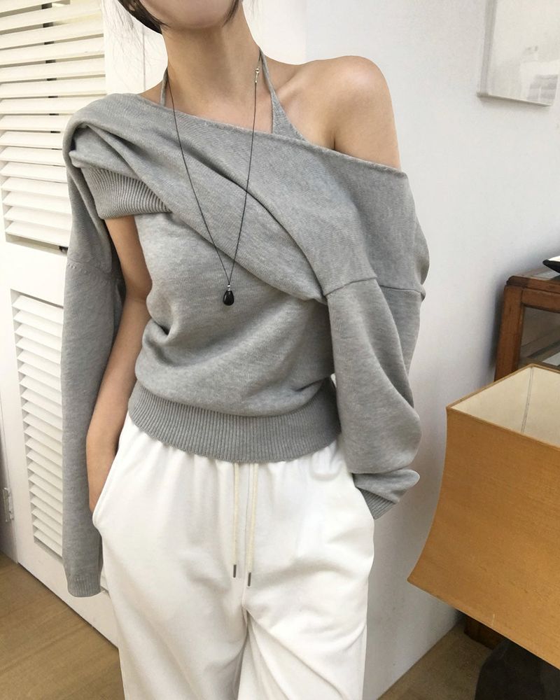 V-Neck Knit & Tank Top Set