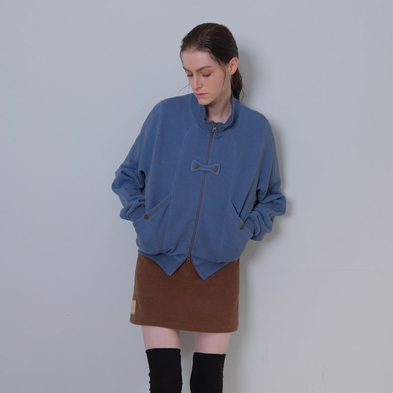 Blue Butterfly Pigment Jersey Zip-up