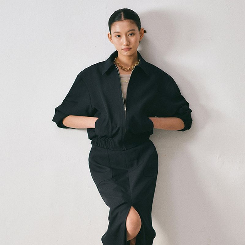 Loventina（ラヴェンティナ）の「Classic Zip-up Blouson Jacket_Navy（Jackets/Outerwear）」