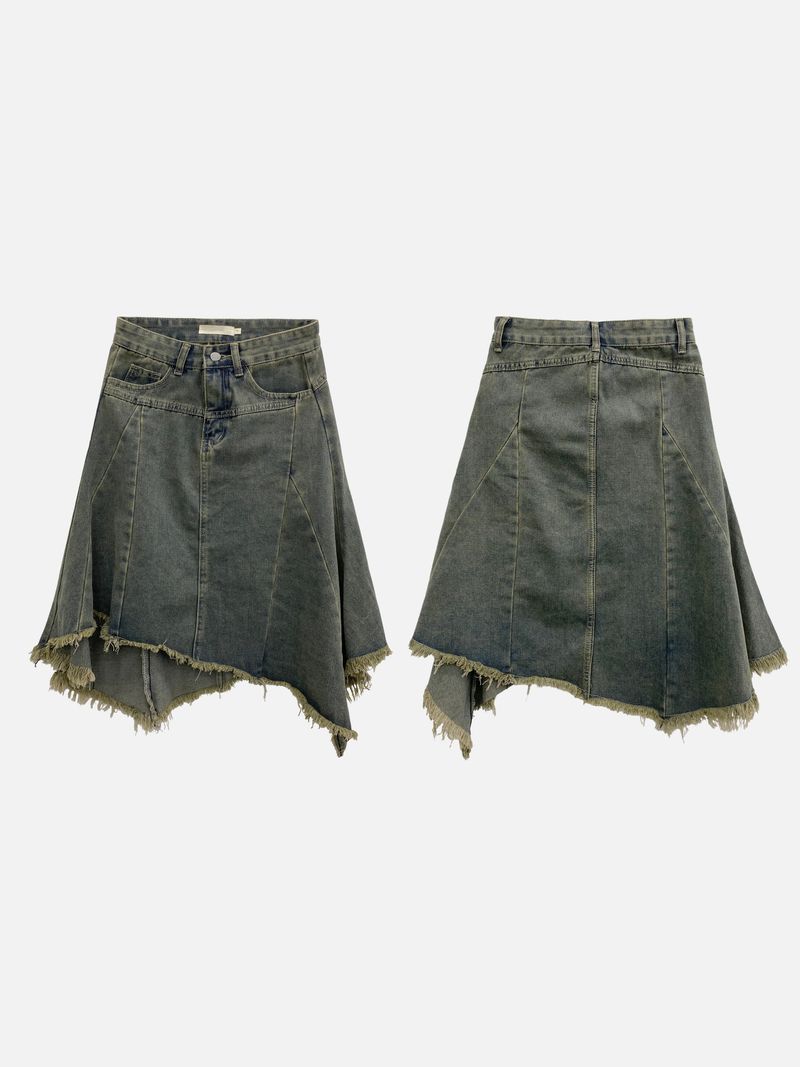 Fray Vintage Denim Skirt (1c)