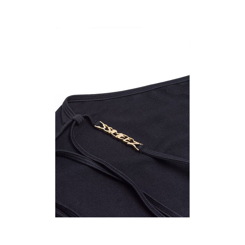 Halterneck Back Point Bodysuit(Black)