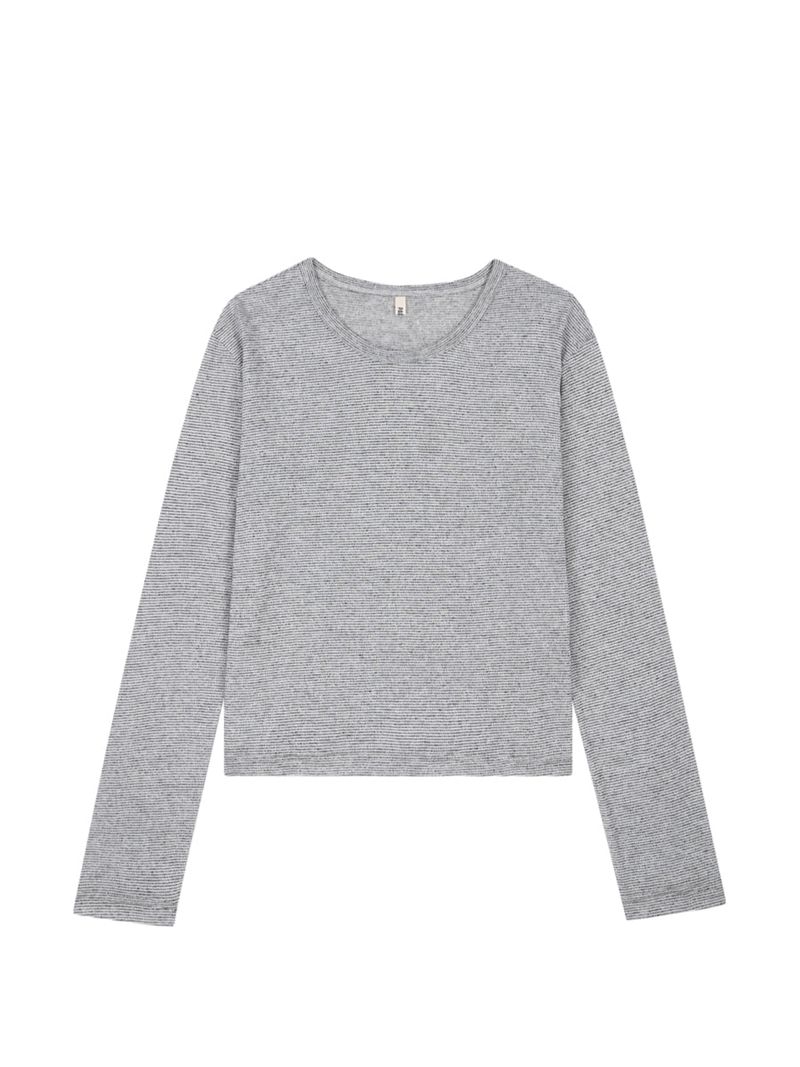 PADD（パード）の「ソフトストライプTシャツ (ブラック)（トップス）」