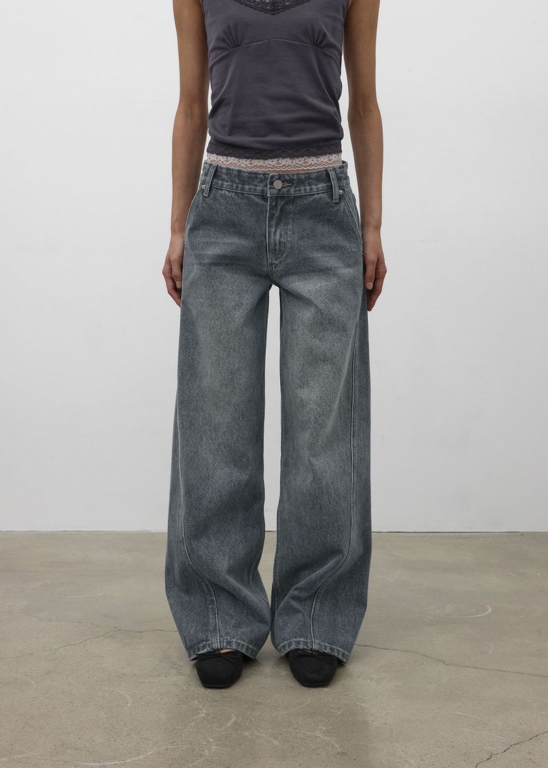 [MADE] Tecon Cutout Wide Denim Pants