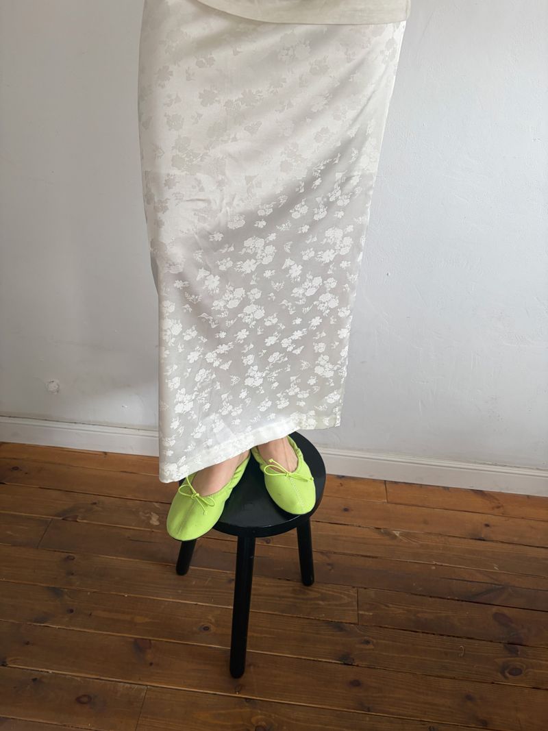 floral satin skirt