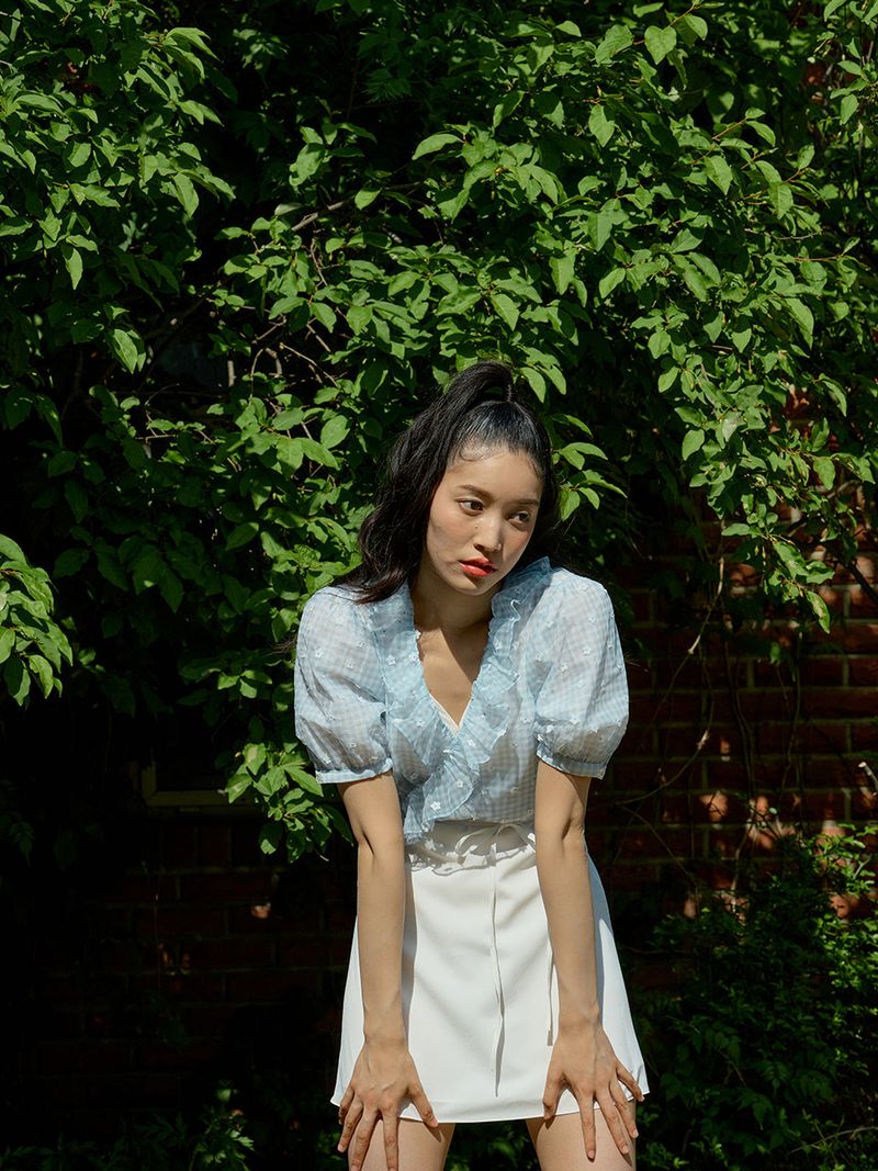 Marguerite wrap blouse (Blue)