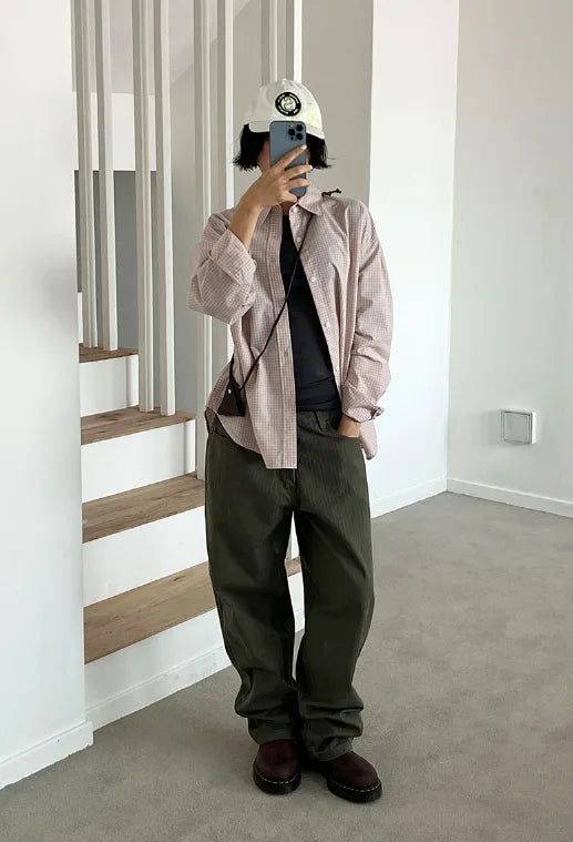 BLUR CHECK OVER SHIRT