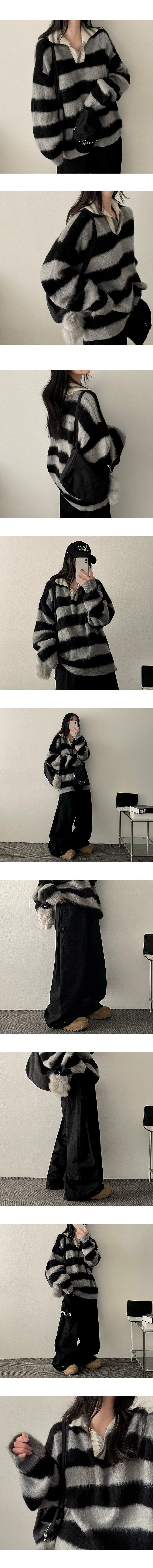 Rainside pintuck snap cotton wide pants