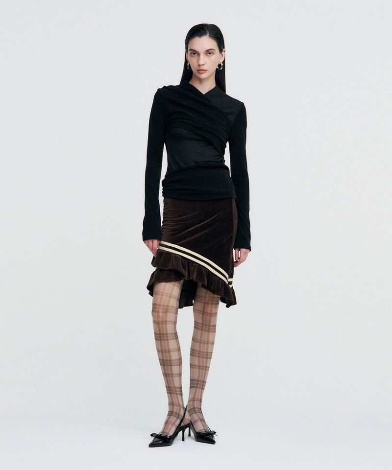 Layered Knit Top _ BLACK