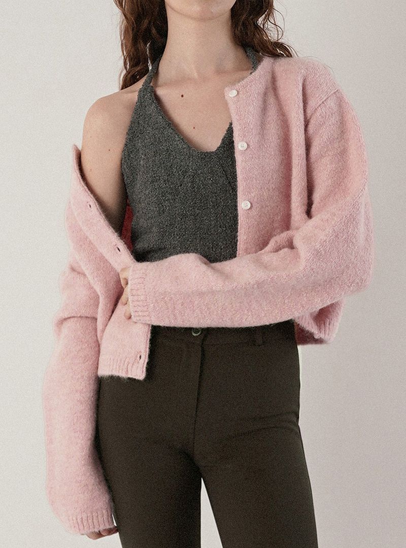WITHOUTSUMMER(ウィズアウトサマー)の「Merin alpaca cardigan_pink(Tops)」