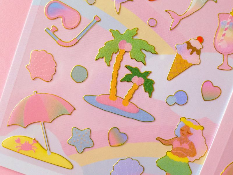 Hawaiian summer seal sticker