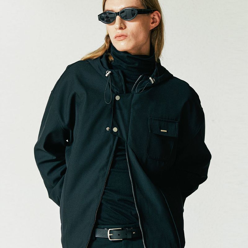 FRONT ARCH COVER HOODIE BLOUSON BLACK