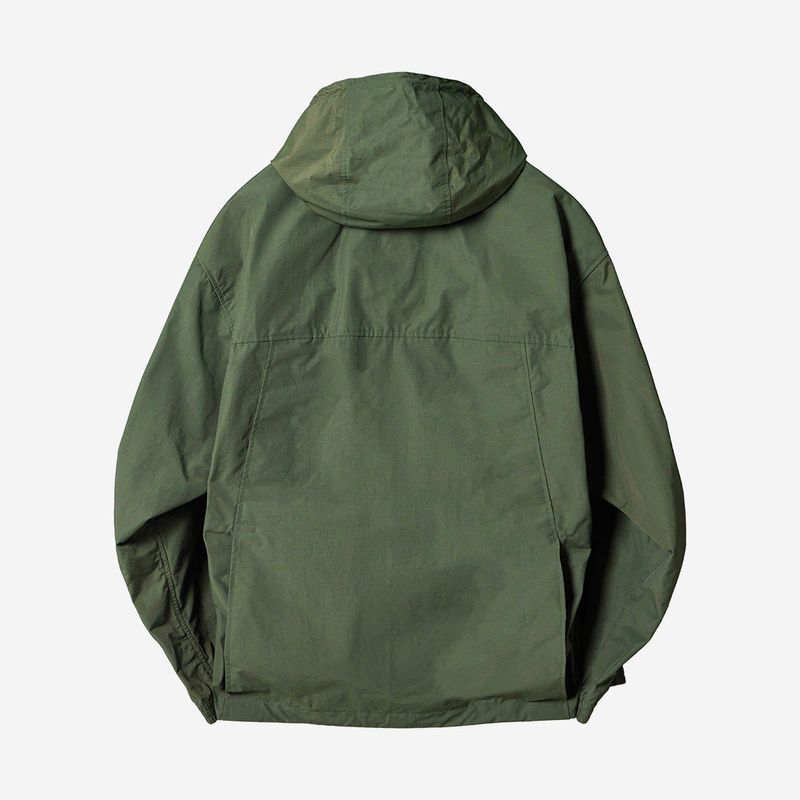 Nylon RIB Pullover Jacket - KHAKI