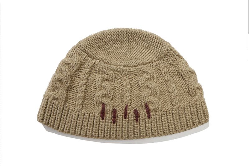 CABLE KNIT BUCKET HAT_BEIGE