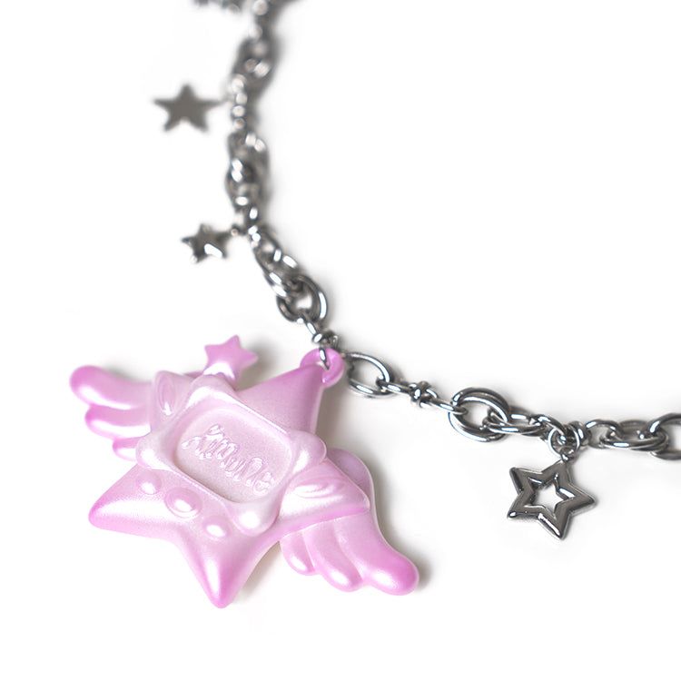 CYBER-STAR GALORE : Necklace ( pink )