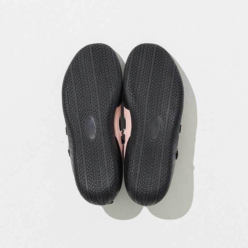 Nudge Strap Flat Shoes - Black