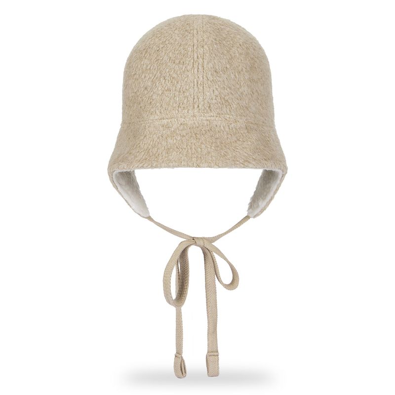 VA Curved Circle Logo Flap Bonnet Hat / Oatmeal