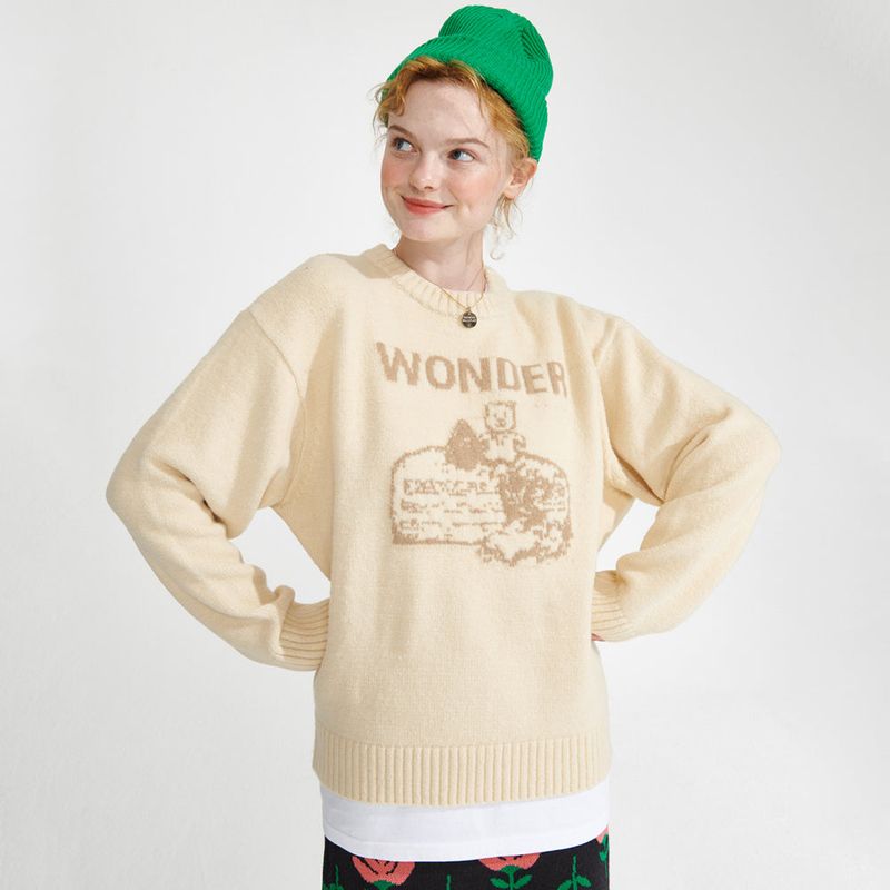 wonder visitor（ワンダービジター）の「Cake APS Knit [Ivory]（Tops）」